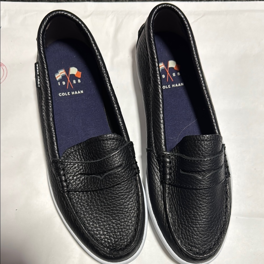 Cole Haan Black Textured Loafers